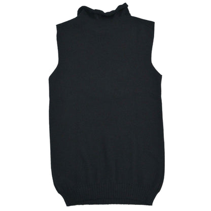 Chanel 2005 Sleeveless Cashmere Top Sequins Beads Black #38
