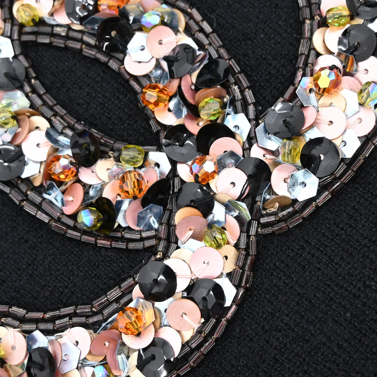 Chanel 2005 Sleeveless Cashmere Top Sequins Beads Black #38