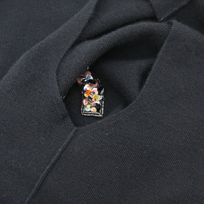 Chanel 2005 Sleeveless Cashmere Top Sequins Beads Black #38