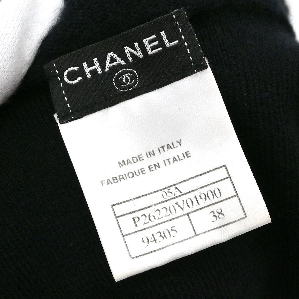 Chanel 2005 Sleeveless Cashmere Top Sequins Beads Black #38