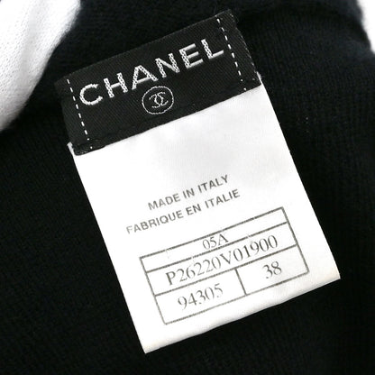 Chanel 2005 Sleeveless Cashmere Top Sequins Beads Black #38