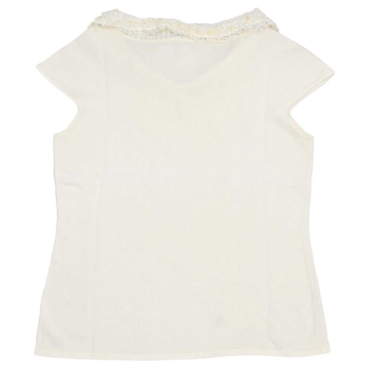 Chanel 2005 Short Sleeve Top Sequins Ivory #40