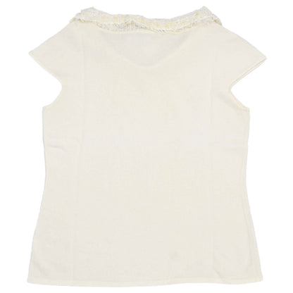 Chanel 2005 Short Sleeve Top Sequins Ivory #40
