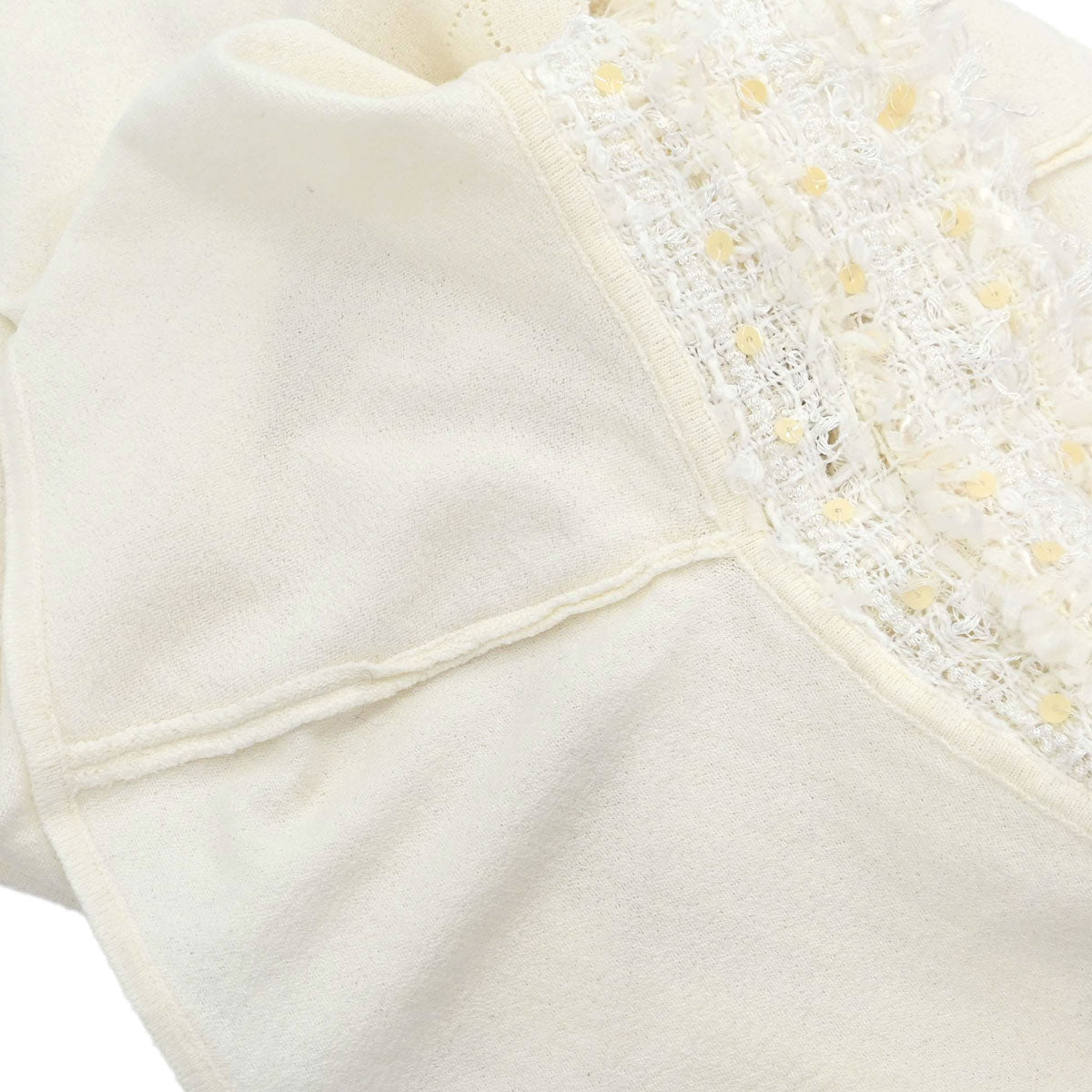 Chanel 2005 Short Sleeve Top Sequins Ivory #40