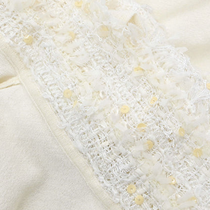 Chanel 2005 Short Sleeve Top Sequins Ivory #40