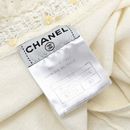 Chanel 2005 Short Sleeve Top Sequins Ivory #40