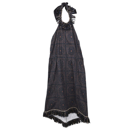Chanel 2014 Paisley Halter Dress Navy #36