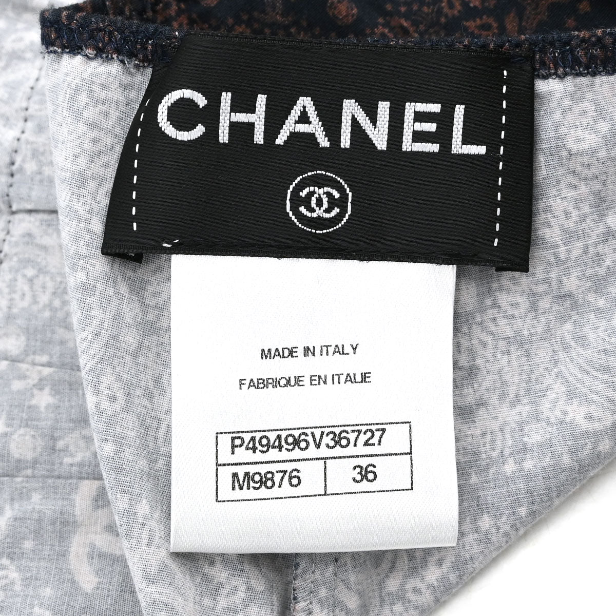 Chanel 2014 Paisley Halter Dress Navy #36