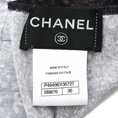 Chanel 2014 Paisley Halter Dress Navy #36
