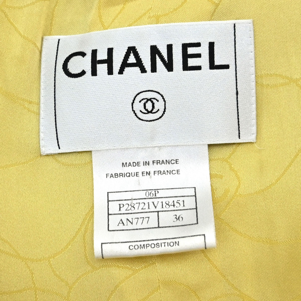 Chanel 2006 Jacket Tweed Yellow #36