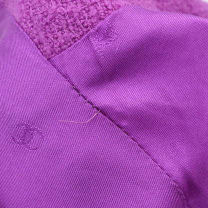 Chanel 1996 Setup Suit Jacket Skirt Tweed Velvet Purple #34
