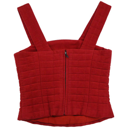 Chanel 2000 Quilted Cotton Sleeveless Top Red #36