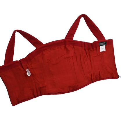 Chanel 2000 Quilted Cotton Sleeveless Top Red #36