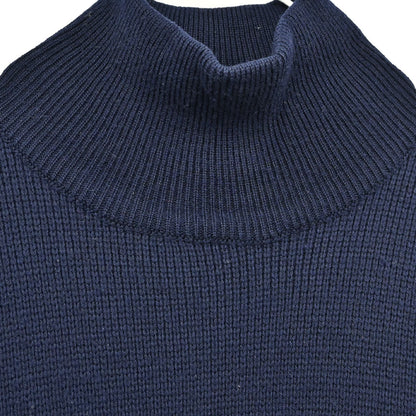 Chanel Turtleneck Sweater Knit Top Navy