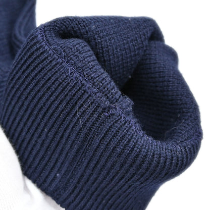Chanel Turtleneck Sweater Knit Top Navy