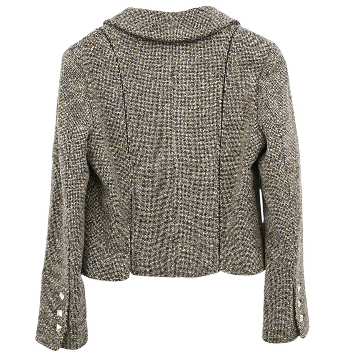 Chanel 2003 Single Breasted Tweed Jacket Brown #40