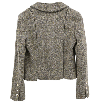 Chanel 2003 Single Breasted Tweed Jacket Brown #40
