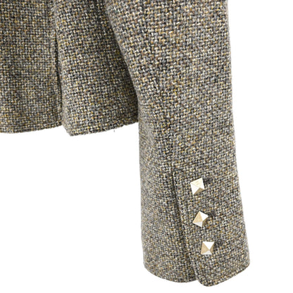 Chanel 2003 Single Breasted Tweed Jacket Brown #40