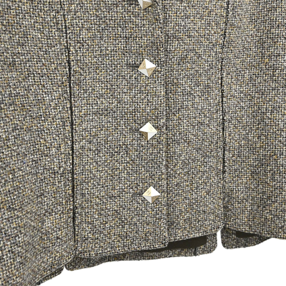 Chanel 2003 Single Breasted Tweed Jacket Brown #40