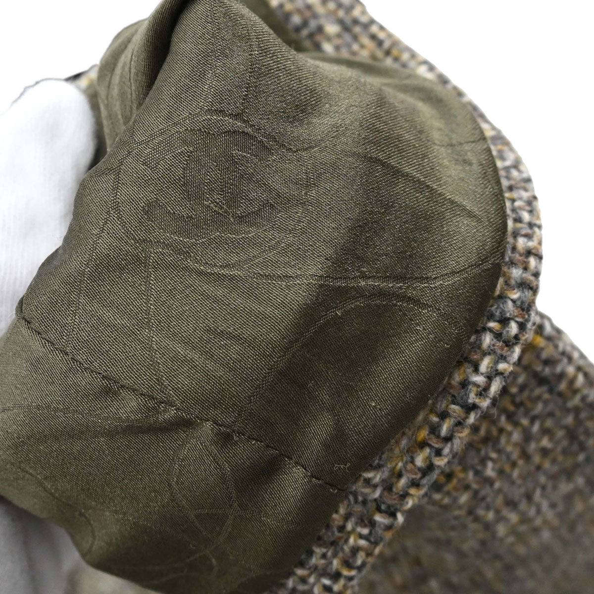 Chanel 2003 Single Breasted Tweed Jacket Brown #40