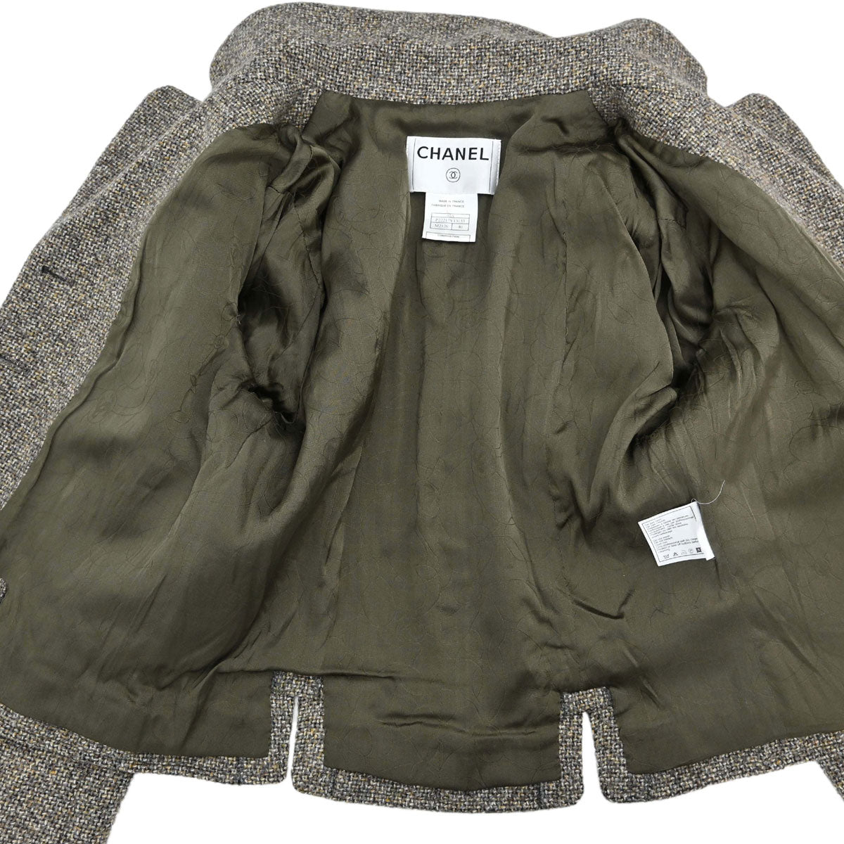 Chanel 2003 Single Breasted Tweed Jacket Brown #40