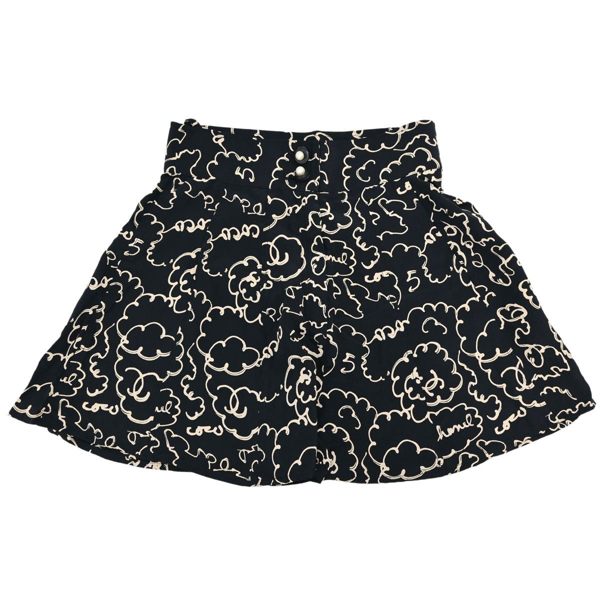 Chanel Short Pants All-over Print Black #38
