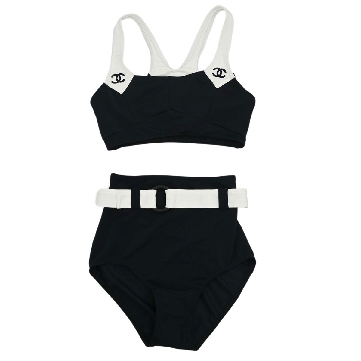 Chanel Swimwear Swimsuit Black White #36