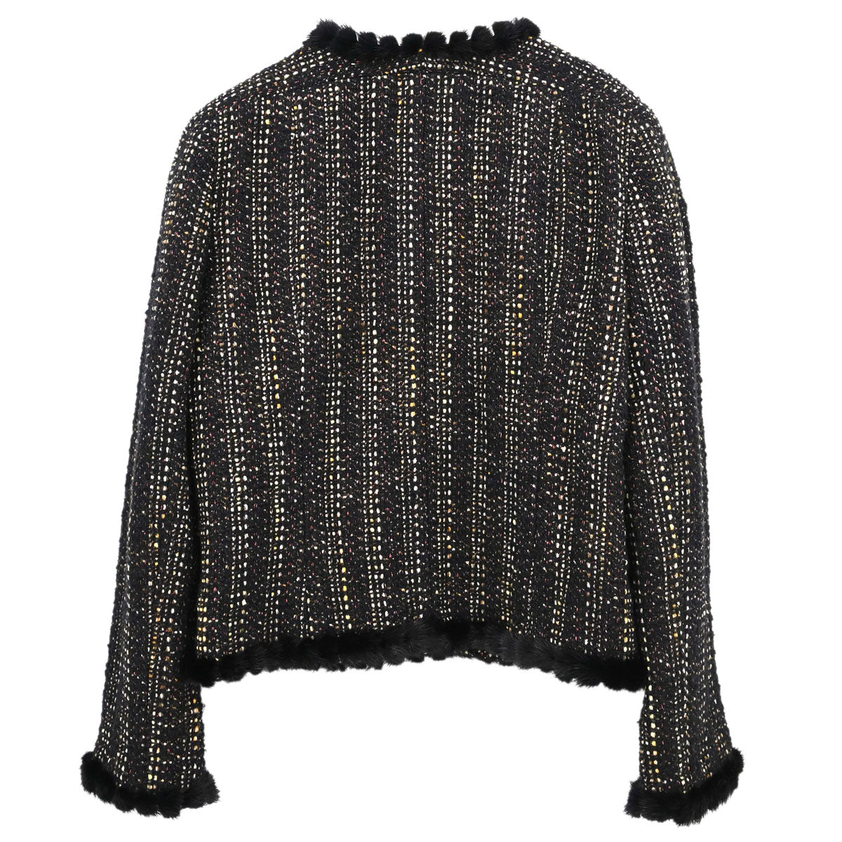 Chanel 2003 Mink Fur Trim Tweed Jacket #46