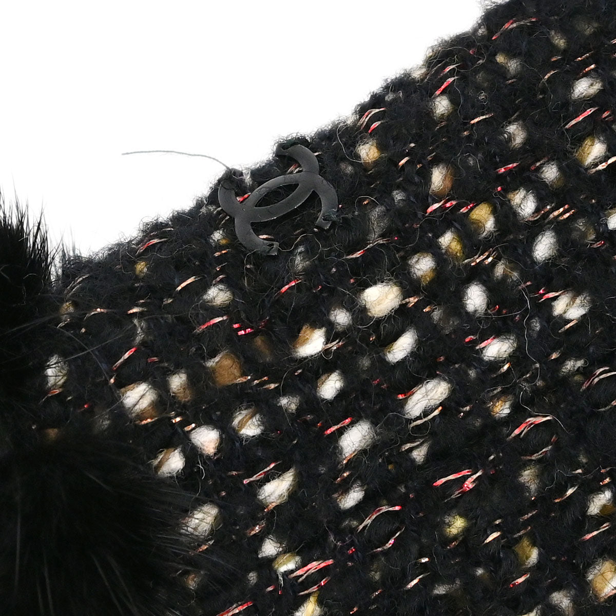 Chanel 2003 Mink Fur Trim Tweed Jacket #46
