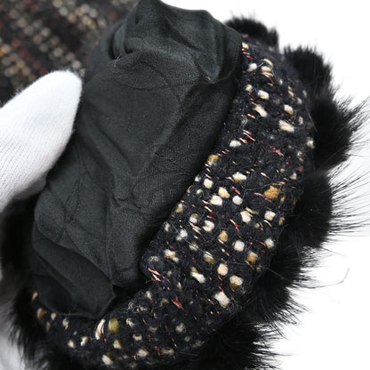 Chanel 2003 Mink Fur Trim Tweed Jacket #46