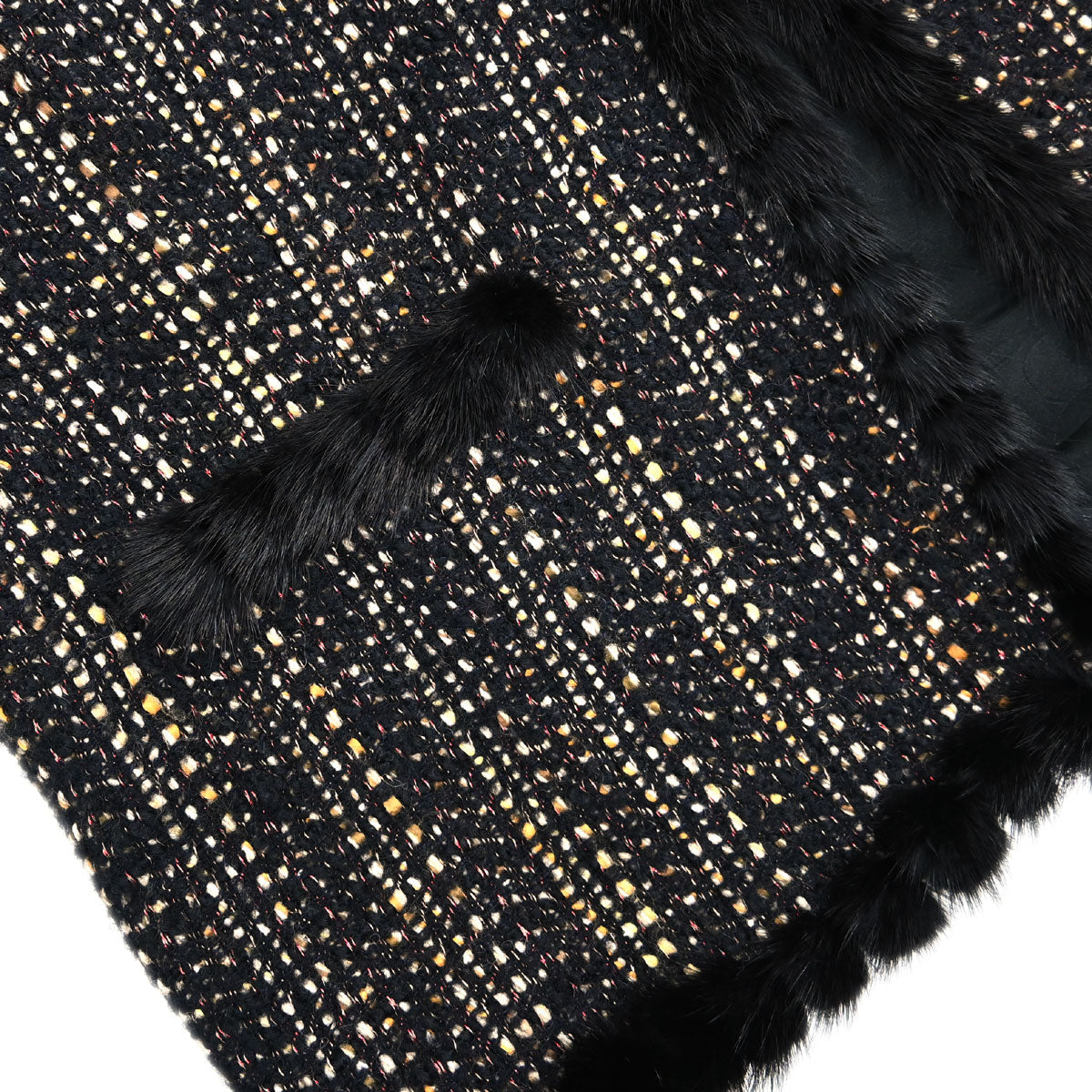 Chanel 2003 Mink Fur Trim Tweed Jacket #46