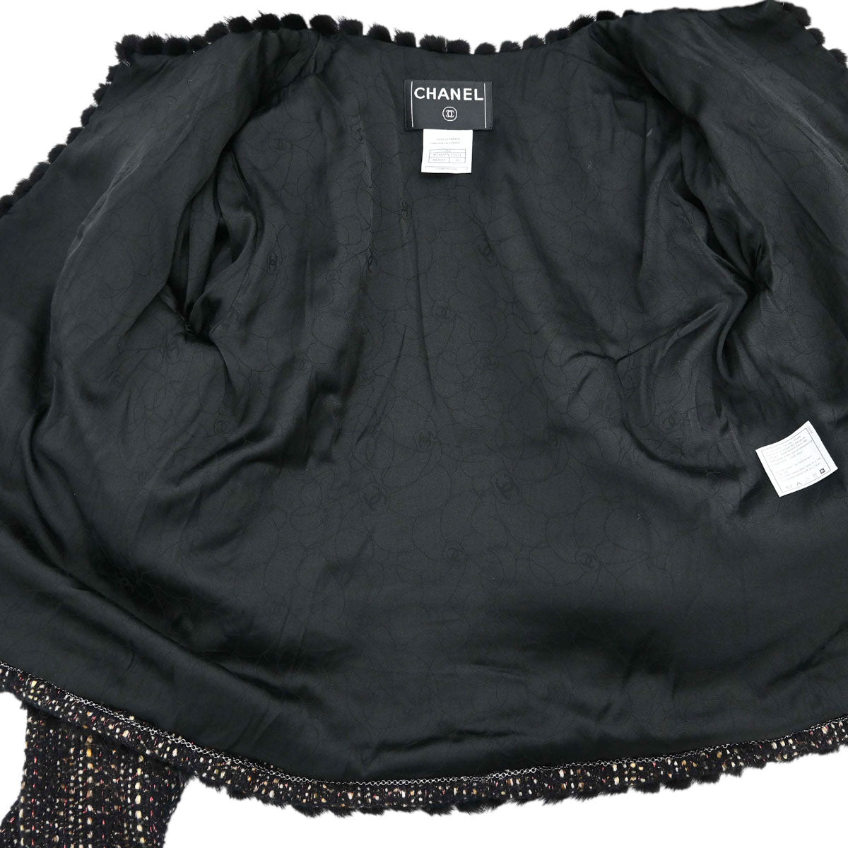 Chanel 2003 Mink Fur Trim Tweed Jacket #46