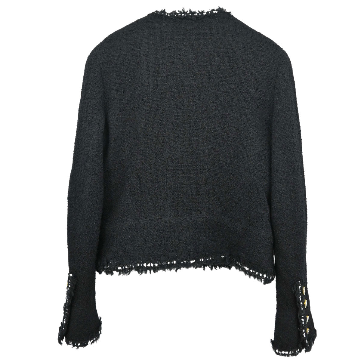 Chanel Collarless Tweed Jacket Black #40