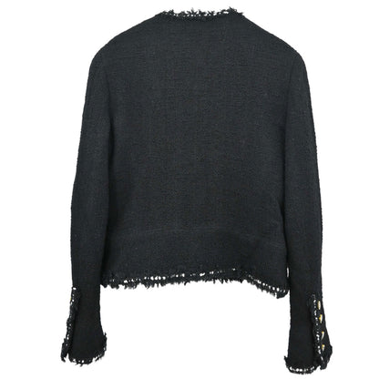 Chanel Collarless Tweed Jacket Black #40