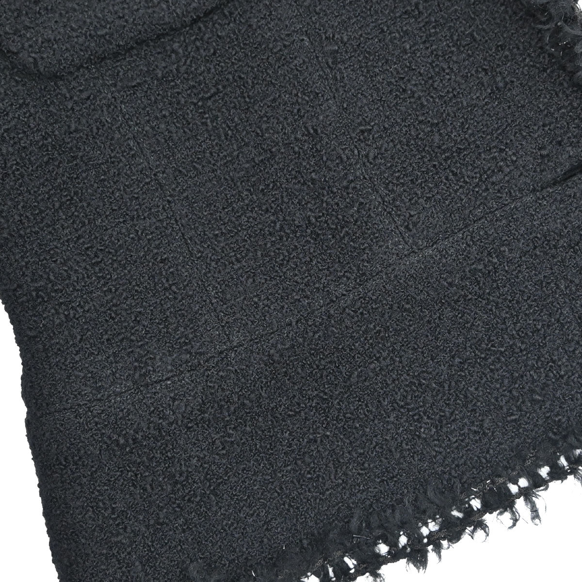 Chanel Collarless Tweed Jacket Black #40