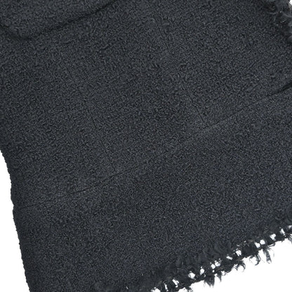 Chanel Collarless Tweed Jacket Black #40
