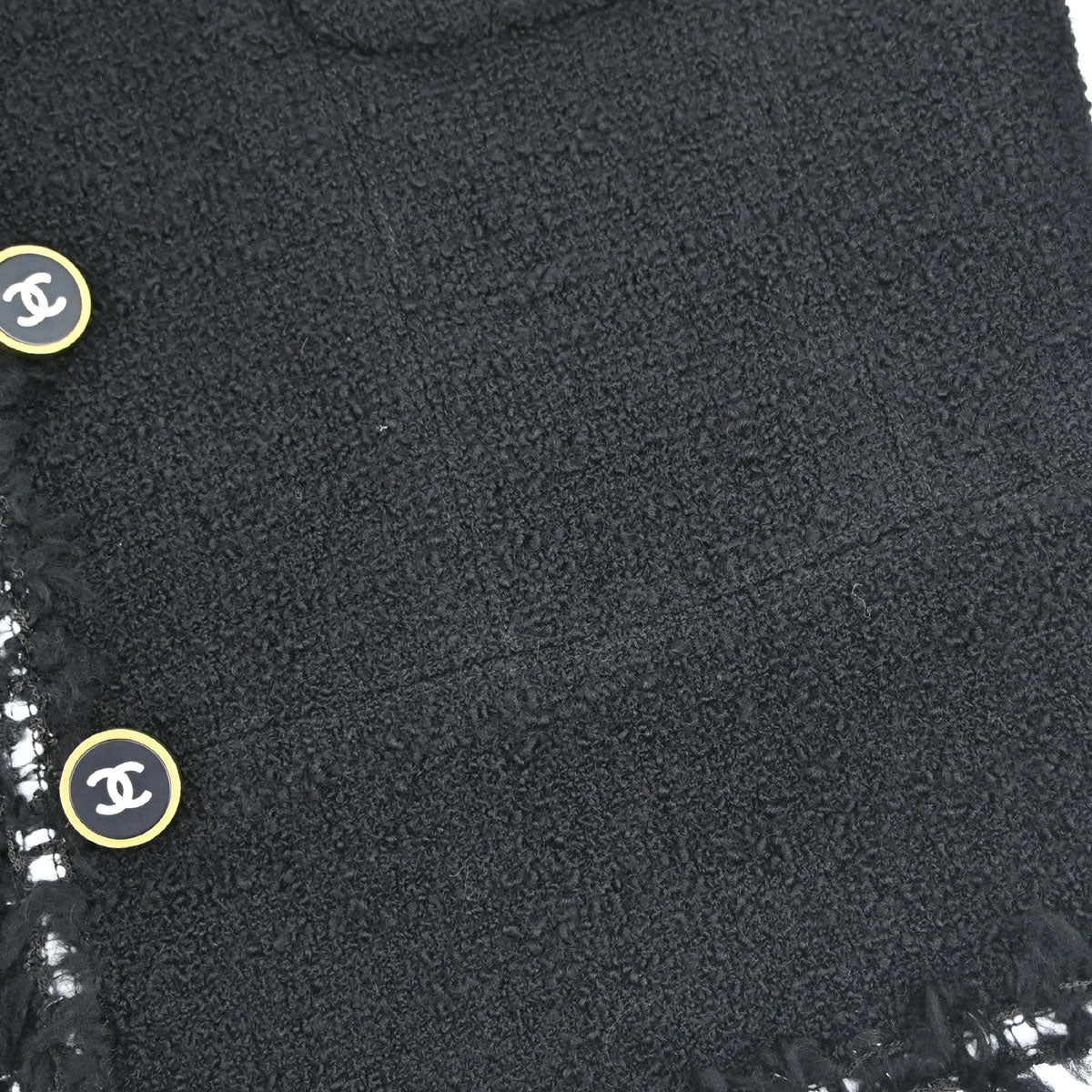 Chanel Collarless Tweed Jacket Black #40
