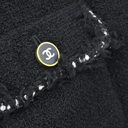 Chanel Collarless Tweed Jacket Black #40