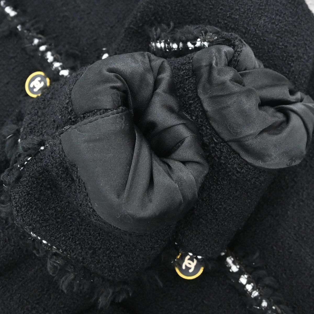 Chanel Collarless Tweed Jacket Black #40