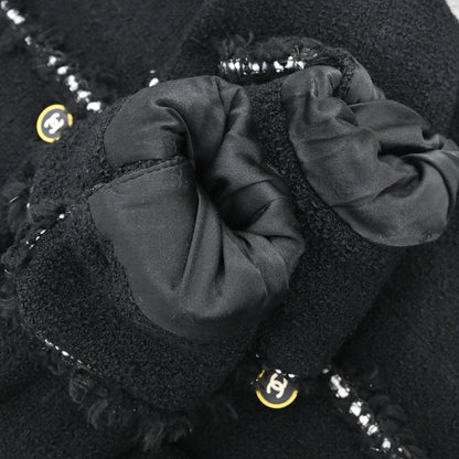 Chanel Collarless Tweed Jacket Black #40