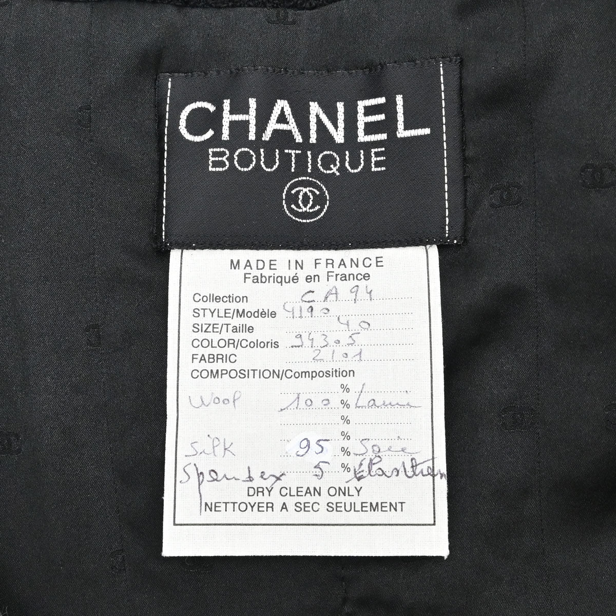 Chanel Collarless Tweed Jacket Black #40