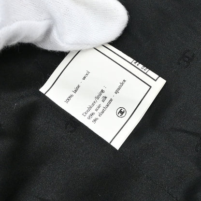 Chanel Collarless Tweed Jacket Black #40