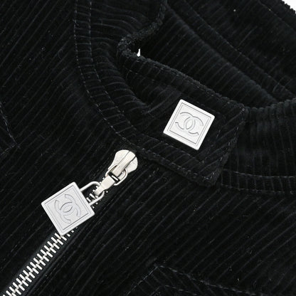 Chanel 2003 Sport Line Zip Up Jacket Black #36