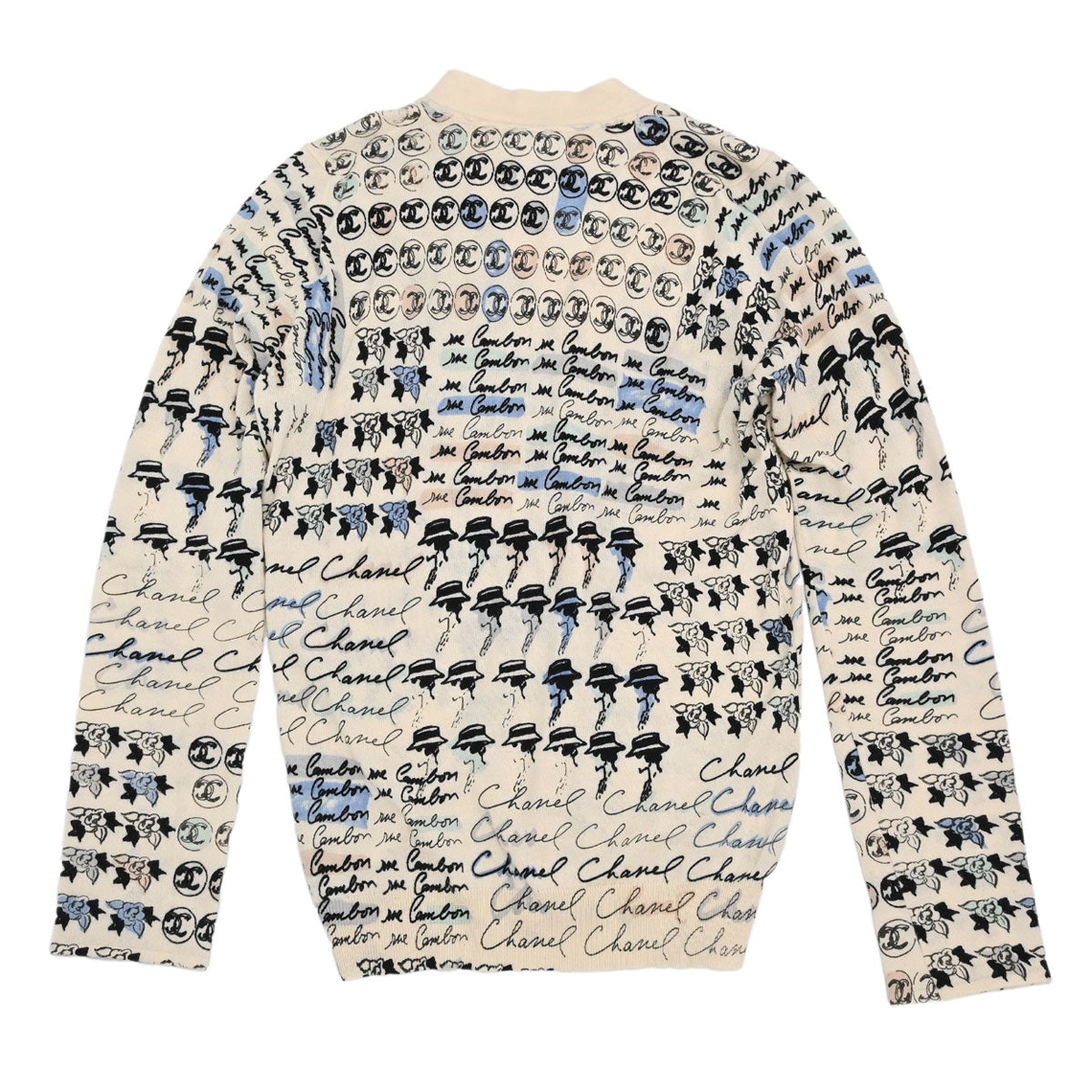 Chanel 2006 All-over Print Long Sleeve Top Light Beige #38