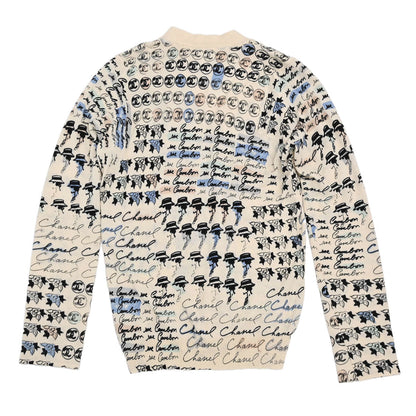 Chanel 2006 All-over Print Long Sleeve Top Light Beige #38