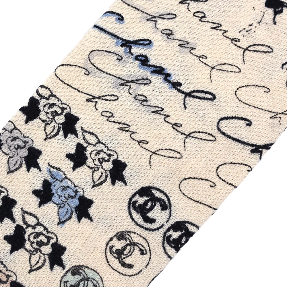 Chanel 2006 All-over Print Long Sleeve Top Light Beige #38