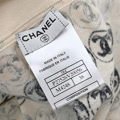 Chanel 2006 All-over Print Long Sleeve Top Light Beige #38