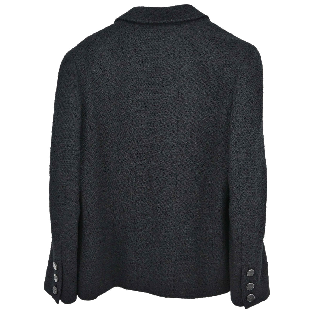 Chanel 1998 Double Breasted Tweed Jacket Black #44