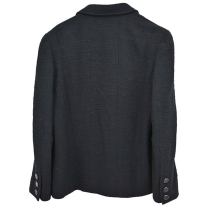 Chanel 1998 Double Breasted Tweed Jacket Black #44