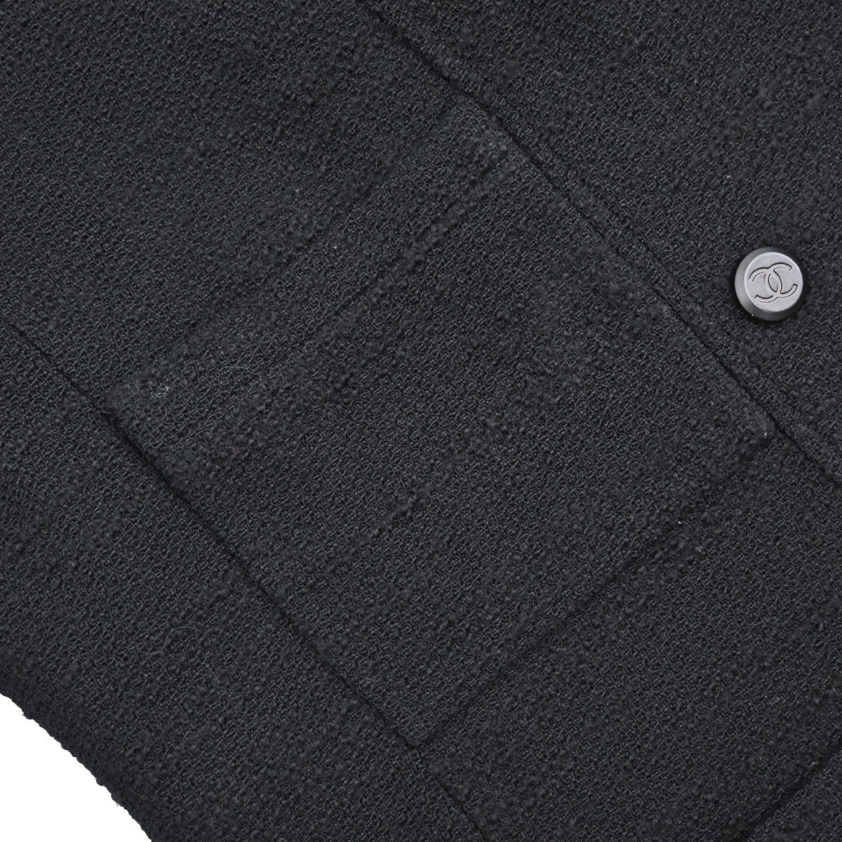 Chanel 1998 Double Breasted Tweed Jacket Black #44